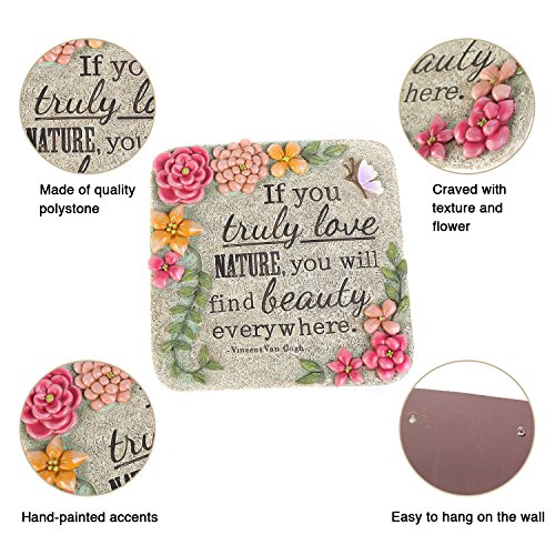 Garden Memorial Stepping Stones by CEDAR HOME If You Truly Love Nature Your will Find Beauty Everywhere, Square