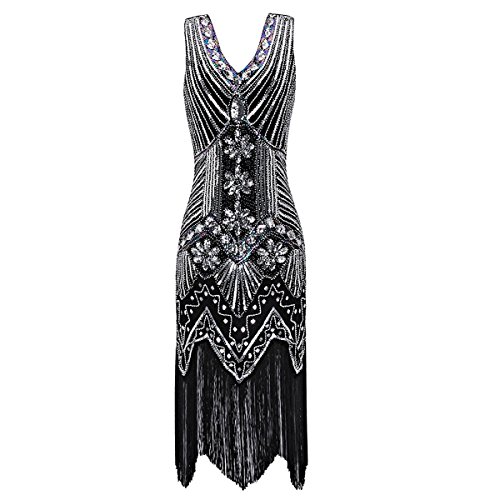 sachin and babi light blue dress Koralyn Multi-Layered Fringe Beaded 1920s Flapper Dress main image 1