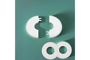 Sufeasdf Pool Escutcheons Pool Ladder Escutcheon Plates for Within 2 Inche Diameter Tubing Pool Ladders Hole Covers (White) 2 PC