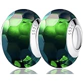 2pcs Original Handmade Murano Glass Charms for Pandora Bracelets, 925 Sterling Silver Charms for Bracelets, DIY Bead for Women, Jewelry Gifts for Women