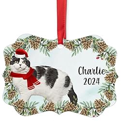Bicolor Scottish Fold Cat Christmas Ornament 2024
