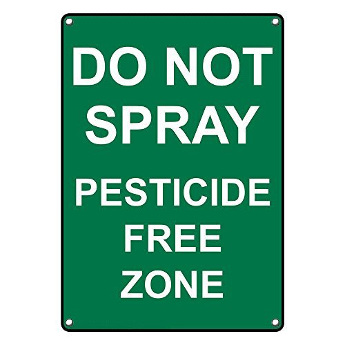 Weatherproof Plastic Vertical Do Not Spray Pesticide Free Zone Sign with English Text