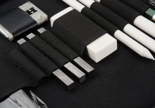 12 Set Graphite Pencils 5H, 4H, 3H, 2H, HB, B, 2B, 3B, 4B, 5B, 6B, 8B Graphite Pencils, Graphite Pencils Set with Pastel Pencils, Paper Erasable Pen, Zippered Carry Case - Thumbnail 6