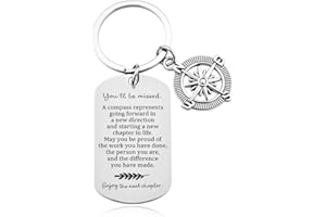 Retirement Gifts for Men Women Keychain Farewell Gift for Coworkers Colleagues Inspirational Goodbye Going Away Gifts for Man