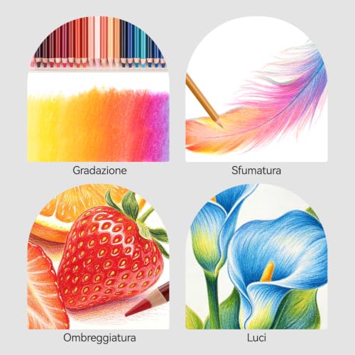 Arrtx - Colored Pencils, 84 Artist Grade Colors, Extra Thick 1/4" Soft Core Drawing Pencils for Smooth Placement and Easy Blending, Art Supplies for Coloring, Sketching and
