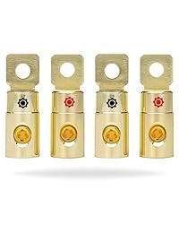 Juego de terminales de tornillos de fijación para batería, con aro, color dorado InstallGear