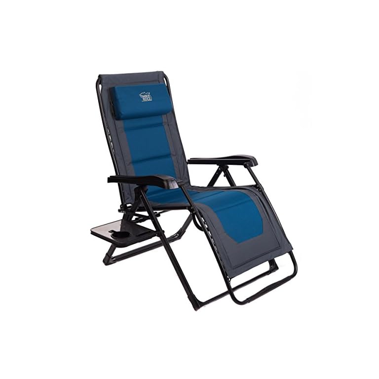 Timber Ridge Oversize XL Padded Zero Gravity Chair Blue/Grey