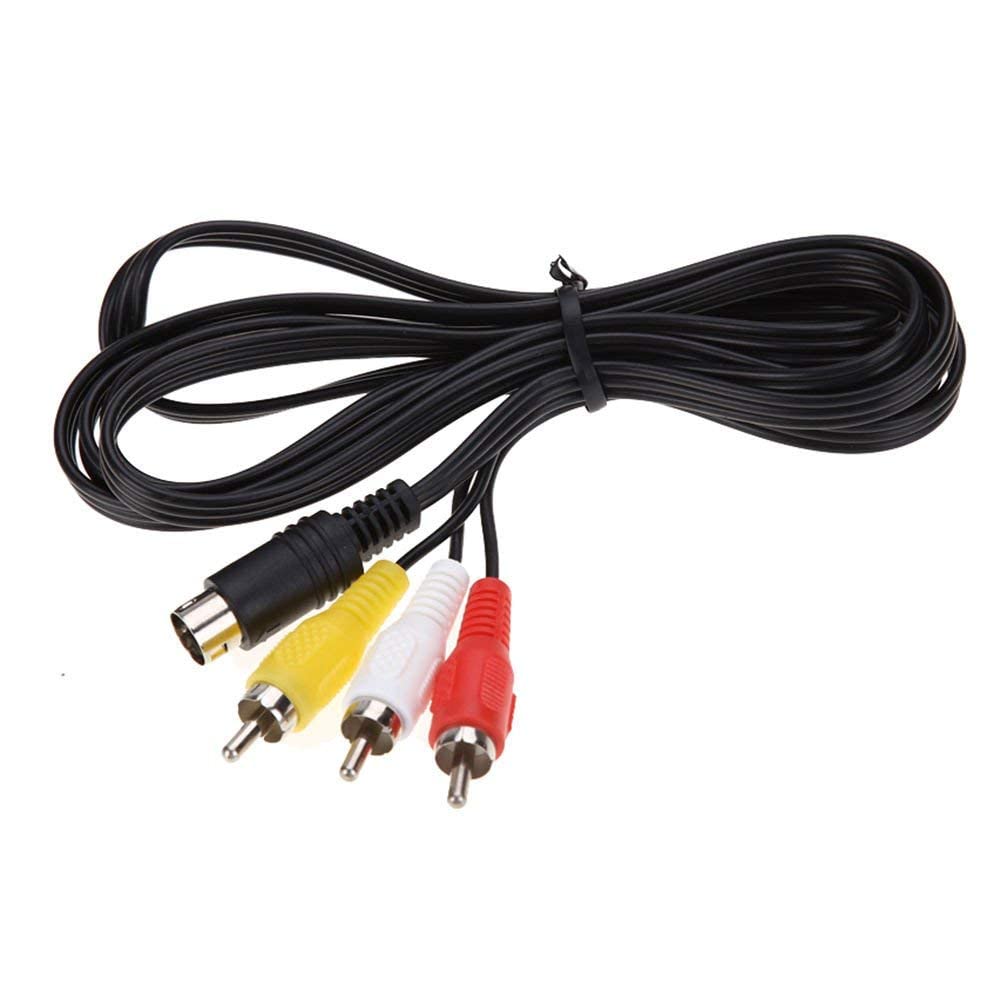 WICAREYO 1.8m 5.9ft Audio Video AV Wire Cable 9Pin to RCA Connection Cord Compatible for Genesis 2 3 Console