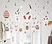 jollylife 30Ct Easter Decorations Egg Bunny Hanging Swirl Foil - Party Ornaments Supplies