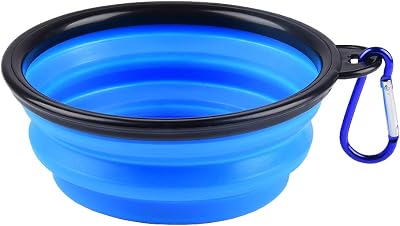 ZUOFENG Collapsible Travel Silicone Dog Cat Bowl Water Feeder 1 pc Blue