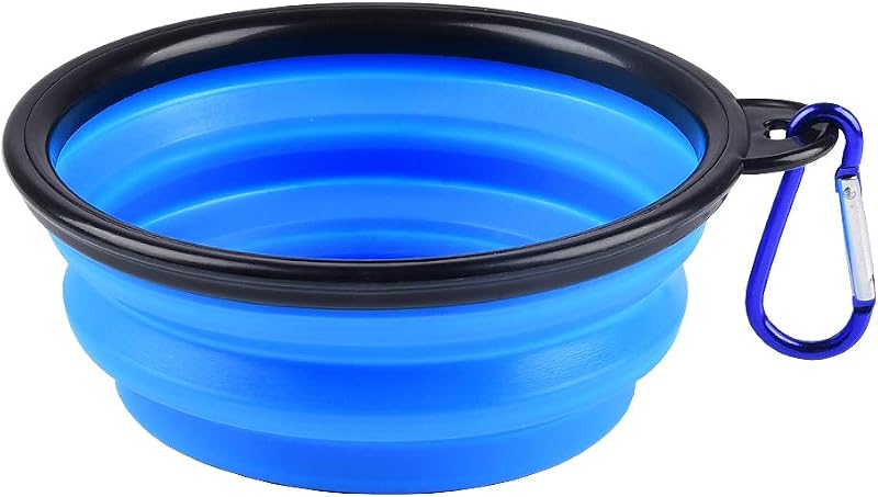 ZUOFENG Collapsible Travel Silicone Dog Cat Bowl Water Feeder 1 pc Blue