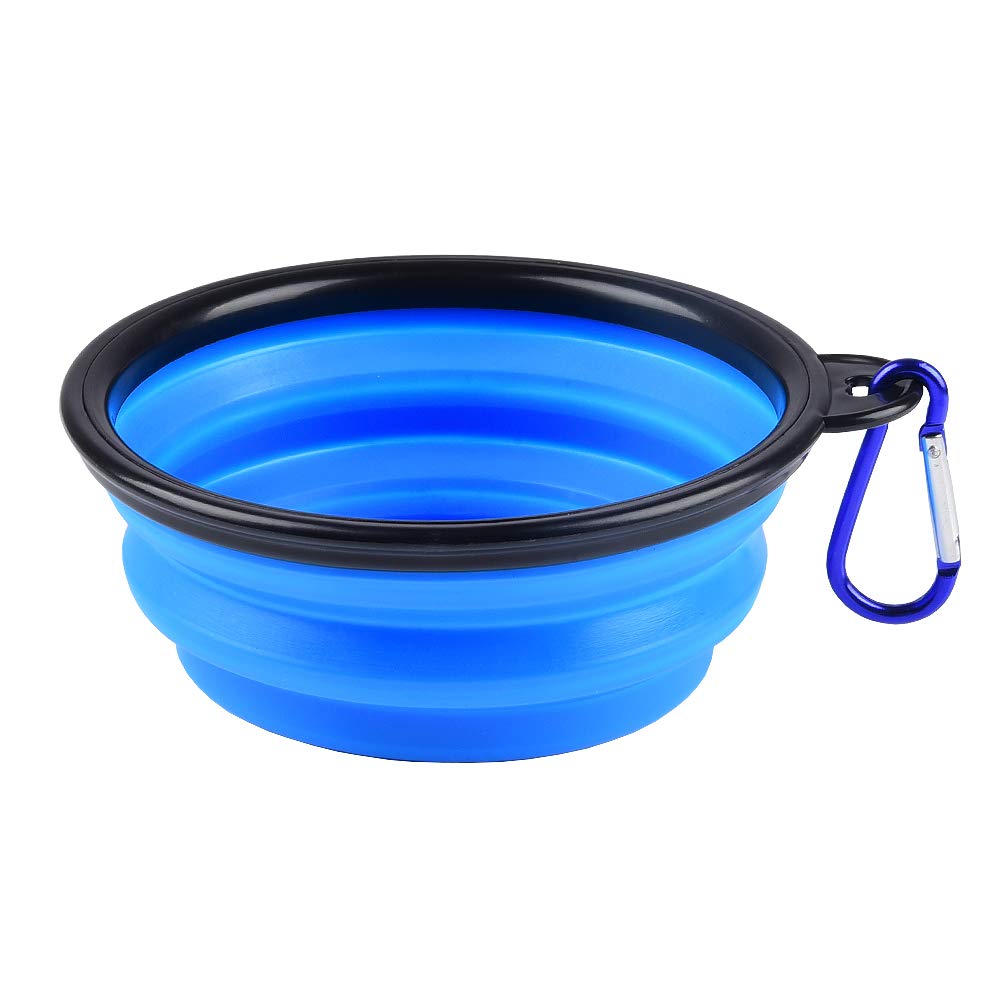 ZUOFENG Collapsible Travel Silicone Dog Cat Bowl Portable Pet Food Water Bowl, Feeding trough Portable Drinking Water Drinker with Water Hook, Easy to Carry, Save Space.（1 pcs）