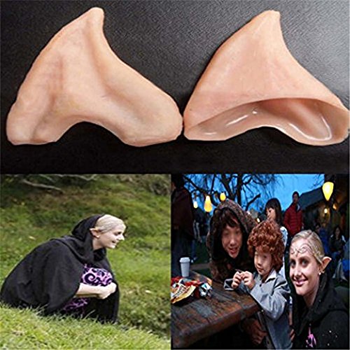 Elf Ears, Latex Fairy Elven Ears Soft Pointed Prosthetic Ear Soft Pointed Prosthetic Tips Ear for Cosplay Accessories, 2 PCS