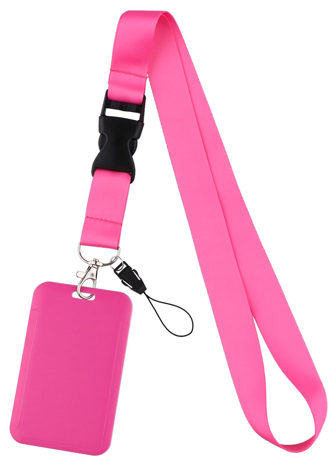 Photo 1 of Lanyard ID Holder Pink Lanyard for Keys ID Badges Keychain Vertical Name Badge Holder with Clip