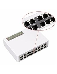 10 100Mbps conmutador de 16 puertos Fast Ethernet LAN RJ45 Network switch hub PC de sobremesa con US Adapter mayorista Blanco