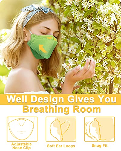 KF94 Mask for Women Men, 20 Packs Assorted Color Masks Individually Wrapped, Disposable Colorful Printed Mask Comfortable Fit for Adult, 4-Ply Breathable Mask with Adjustable Ear Loops