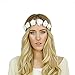 Love Sweety Women Flower Wreath Headband Floral Crown Garland Halo for Wedding Festivals HH14 (White)