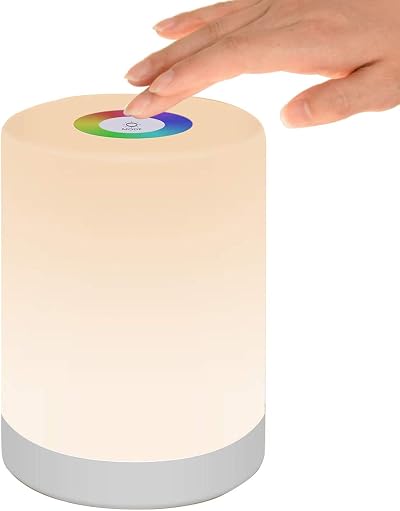DIWUJI LED Night Light Smart Bedside Lamp Dimmable USB Rechargeable RGB
