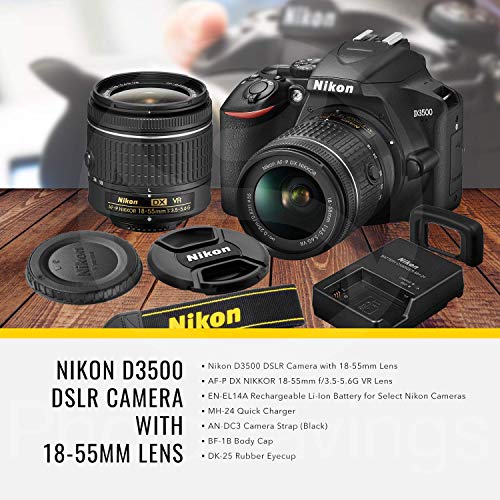 Nikon D3500 DSLR Camera with AFP DX NIKKOR 1855mm f/3.55.6G VR Lens