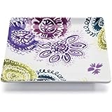 Living Art Multicolor Porcelain 7 inch Square Appetizer Plates - Set of 4