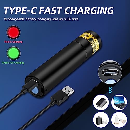 DARKBEAM Flashlight UV Black Light 395 NM, Mini but Powerful USB- C LED Rechargeable Woods Lamp, Ultraviolet Flashlights for Pet Dog Urine, Stains Detection/Resin Curing/Fluorescent Agent