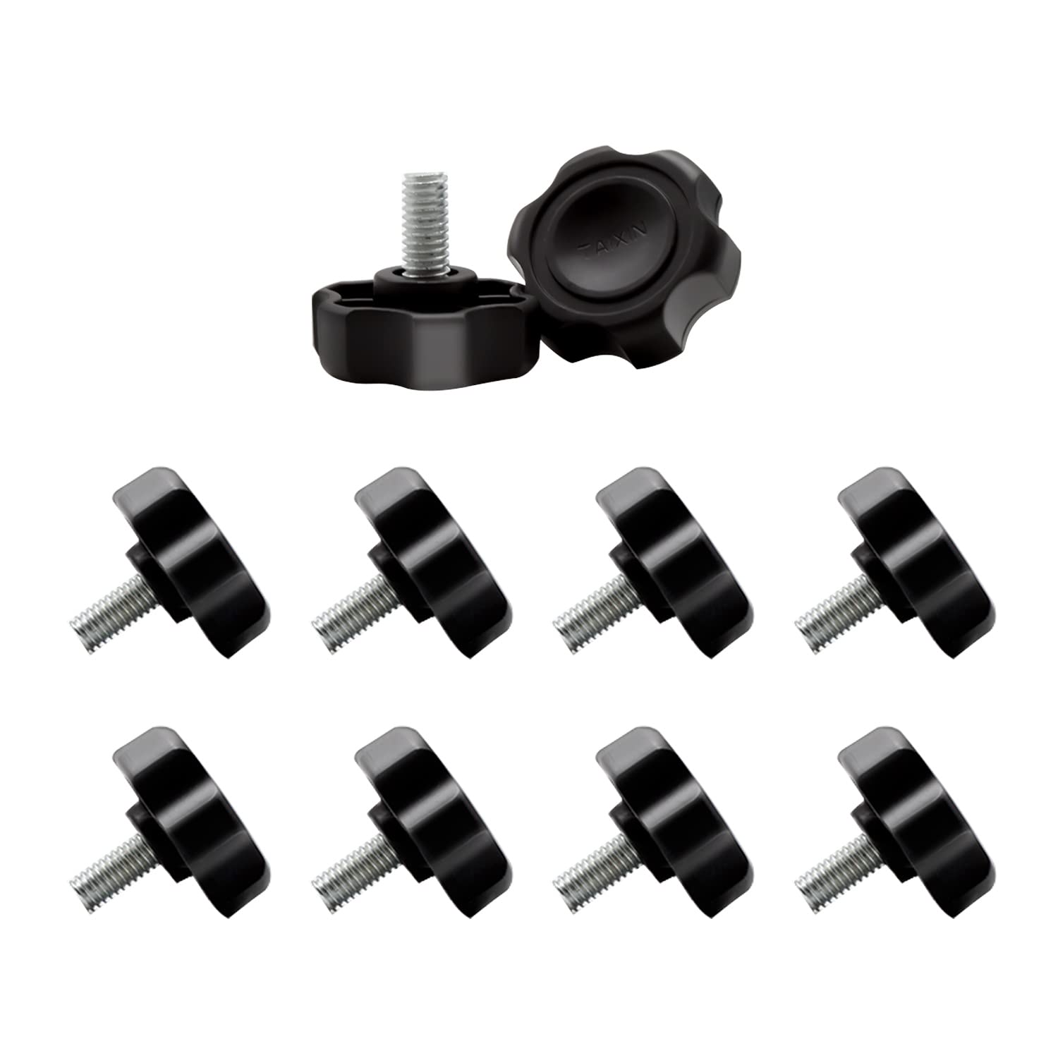 Thumb Screws, KINHARD 10 PCS M6 Handle Nut, Black Star Knob Handles, for Machine Tools, Mechanical Equipment, Furniture Decoration, Electronic Equipment