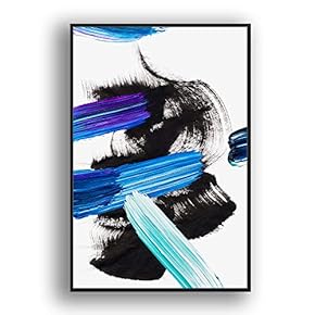 Framed Canvas Wall Art for Living Room, Bedroom Colored Brush Canvas Prints for Modern Home Decoration Ready to Hang - 16"x24" inches