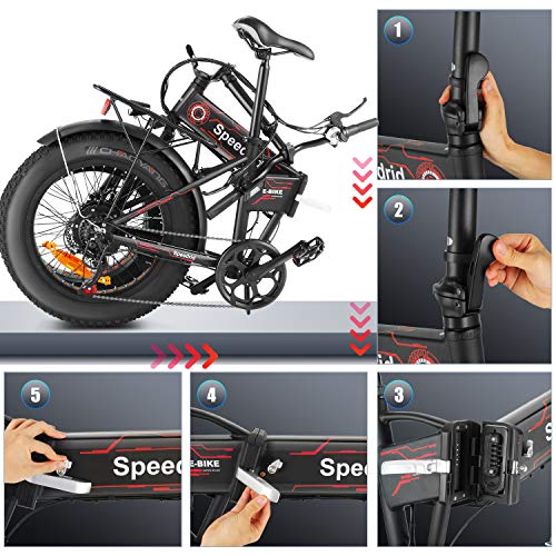 Speedrid Folding Electric Bike Fat Tire Electric Bike 20" 4.0, 500W