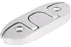 Acouto Boat Cleat Stainless Steel Folding Cleat 12 * 4cm / 4.7 * 1.6in Marine Boat Flip Up 4-1/2inch Folding Boat Cleat Flip 