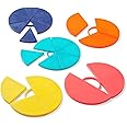 hand2mind Plastic Connecting Fraction Circles, Fraction Manipulatives, Unit Fraction, Rainbow Circle Math Manipulatives, Fraction Games, Montessori Math, Homeschool Supplies (Set of 5)