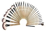 Yoa 32 Piece Makeup Brushes Set | Professional Kabuki Makeup Brush Set Cosmetics Foundation Makeup Brushes Set Kits + Pu Leather Roll Pouch