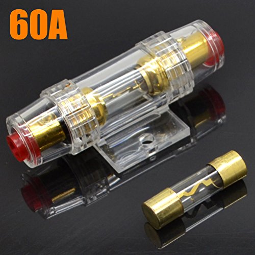 20 Pcs DC 12V Car Audio Inline Circuit Breaker Fuse for System Protection 60A 60AMP