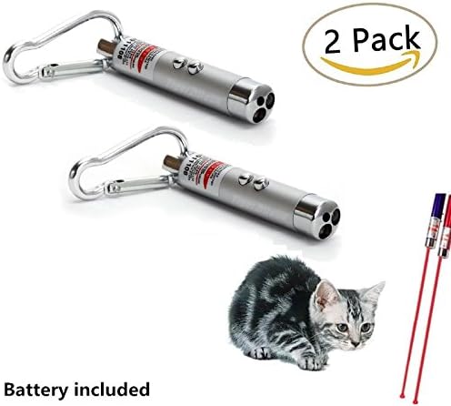 Alferdo Laser Pointer Chaser Toys for Cats, 3 in 1 Interactive LED Light For Pets Training and Exercise,2 Packs