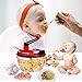 Momugs 8 Cup Red Food Processor, Manual Hand-powered Crank Large Chopper Mincer Blender Mixer Cutter with Clear Container for Baby Kids Toddler to Chop Meat Fruits Vegetables Nuts Herbs Onions Garlics