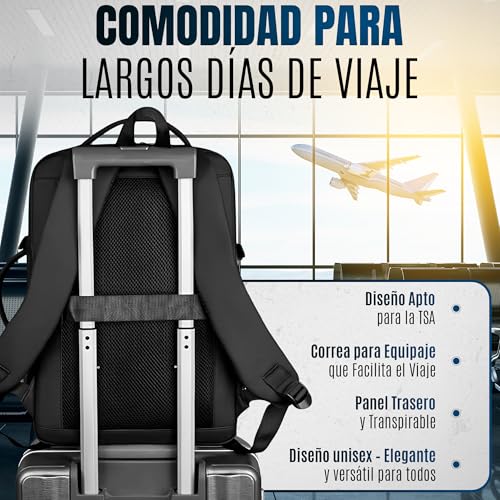 CJSME®️ Waterproof Travel Backpack Cabin Airplane Carry On Luggage with Laptop Compartment + Water Bottle Holder + USB Port / Anti-Theft Travel Suitcase Unisex Multifunction