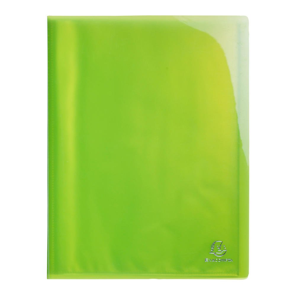 Exacompta - Ref 85873E - Iderama Collection - Semi-Rigid Display Book - 240 x 320mm in Size, Suitable for A4 Documents, 40 Pockets, 0.5mm Polypropylene - Lime Green