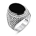 Chimoda Mens Rings with Black Onyx Stone in 925 Sterling Silver with Vintage Eastern Motifs Men's Jewelry