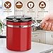 Airtight Coffee Canister, HOKEKI Stainless Steel Container for the Kitchen, Coffee Ground Vault Jar With One Way Co2 Valve And Scoop, Tea Coffee Sugar, Extra Coffee Spoon, 16 oz (Red)