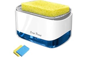 ALBAYRAK Premium Quality Soap Dispenser for Kitchen - Washing Up Liquid Dispenser With Sponge Holder, Sink Pump, and Instant Refill Soap Holder