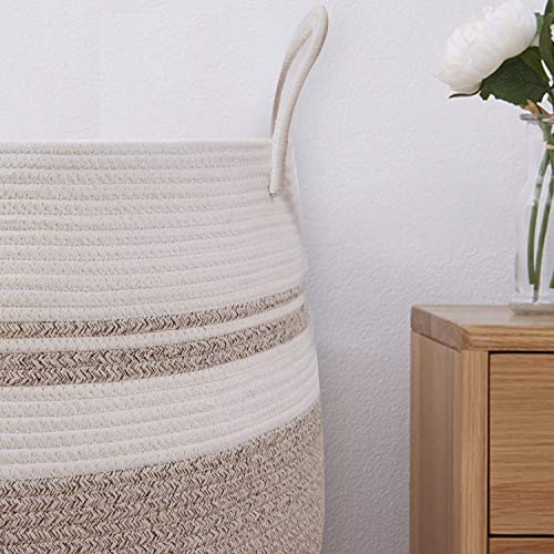 OIAHOMY-Laundry-Hamper-Woven-Rope-Large-Clothes-Hamper-256-Height-Tall-Laundry-Basket-with-Extended-Handles-for-Storage-Clothes-Toys-in-Bedroom-Bathroom-Foldable-Yellow-variegated