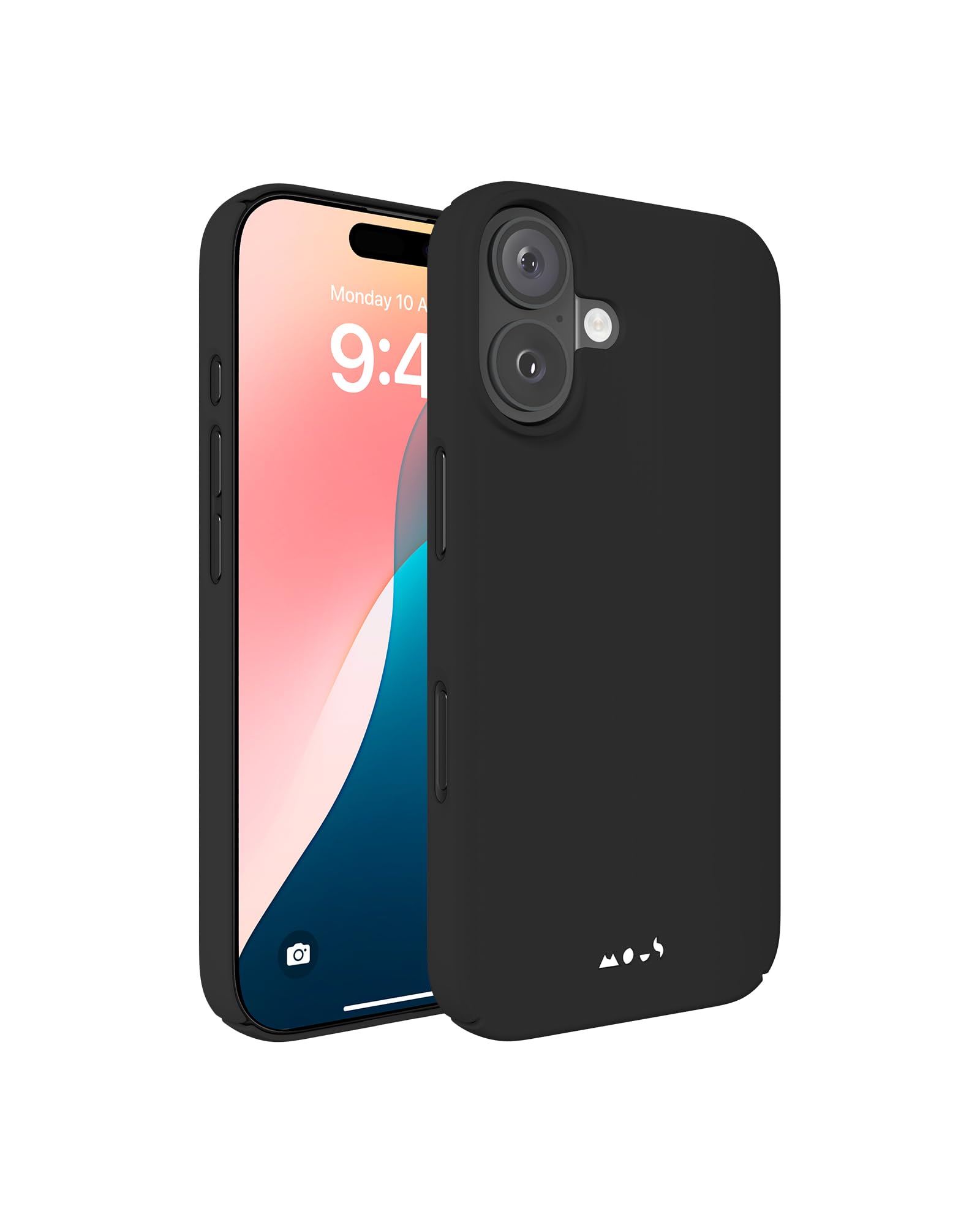 Mous for iPhone 16 Plus Case Slim MagSafe Compatible - Super Thin 2.0 - Black