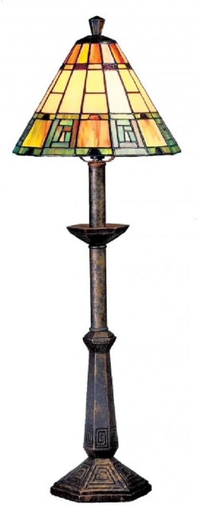 MT04 Tall Egyptian Terracotta Tiffany Table Lamp [Energy Class A+]