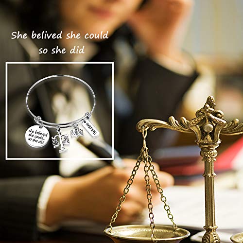 EIGSO Lawyer Gifts Scales of Justice Lawyer Bracelet She Believed She Could Lawyer Gift Jewelry Law School Graduation Gift New Lawyer Gift Attorney Gift - Thumbnail 4
