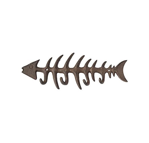 OOFAY Fischknochen Wand Handtuch Rack Retro Gusseisen Fisch Rack Kleidung Mütze Schlüssel Sonstiges Tool Haken Ornament