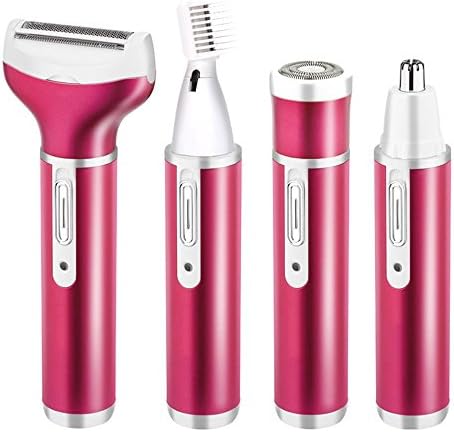 VASTING ART 4 in 1 Electric Shavers for Women Rechargeable,Eyebrow Trimmer,Nose Trimmer,Facial Shaver and Body Shaver,Waterproof Hair Removal Epilators (fuchsia)