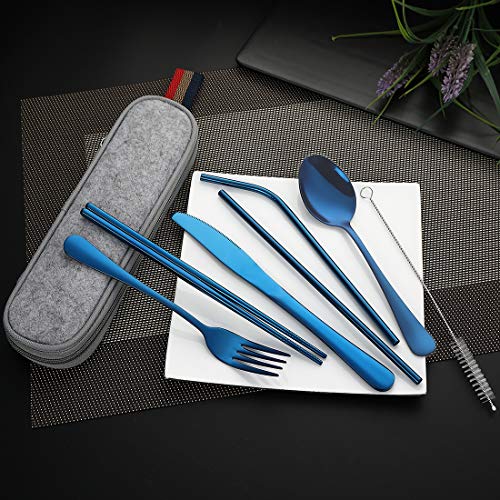 image for Devico Portable Utensils, Travel Camping Cutlery Set, 8-Piece includin