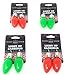 Christmas Bulb Light Up Earrings - 4 Pack Set - 2 LED Bulbs Xmas Lights Earring For Women Girls - Strange Novelty Lightbulb Jewelry For Holiday Parties Ugly Sweater Clothing Accessories Decorations