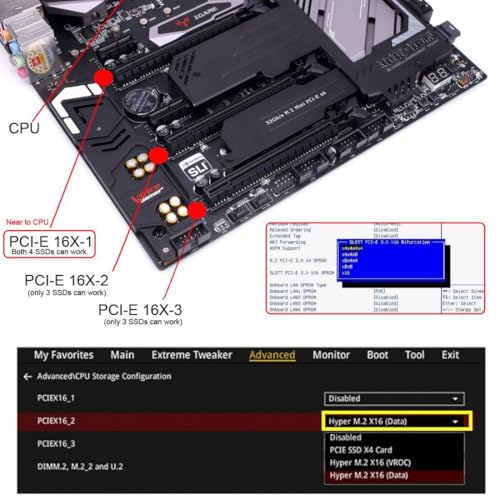 chenyang M.2 NVMe to PCIe 3.0/4.0 X8 Adapter Dual NVMe/AHCI SSD to PCI Express Gen4 Expansion Adapter