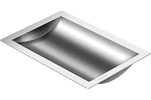 Hasopy Cash Window Drop-in Deal Tray, 304 Stainless Steel Cash Register Tray for Gas Stations Banks Cash Register Window,16" (L) X 10" (W) X 1.6" (D)