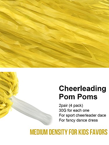 image for Pangda 2 Pairs Plastic Cheerleader Cheerleading Pom Poms for Party Cos